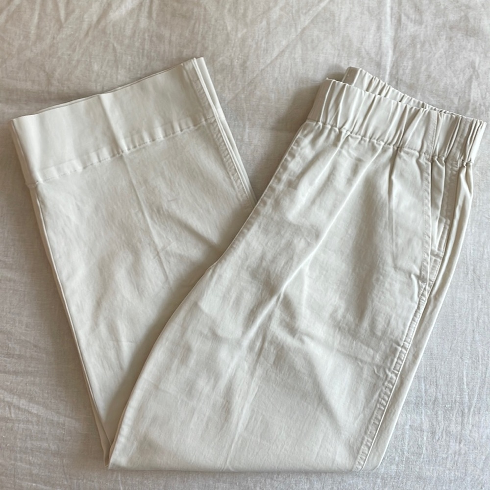 Cream wide leg J Crew slack
